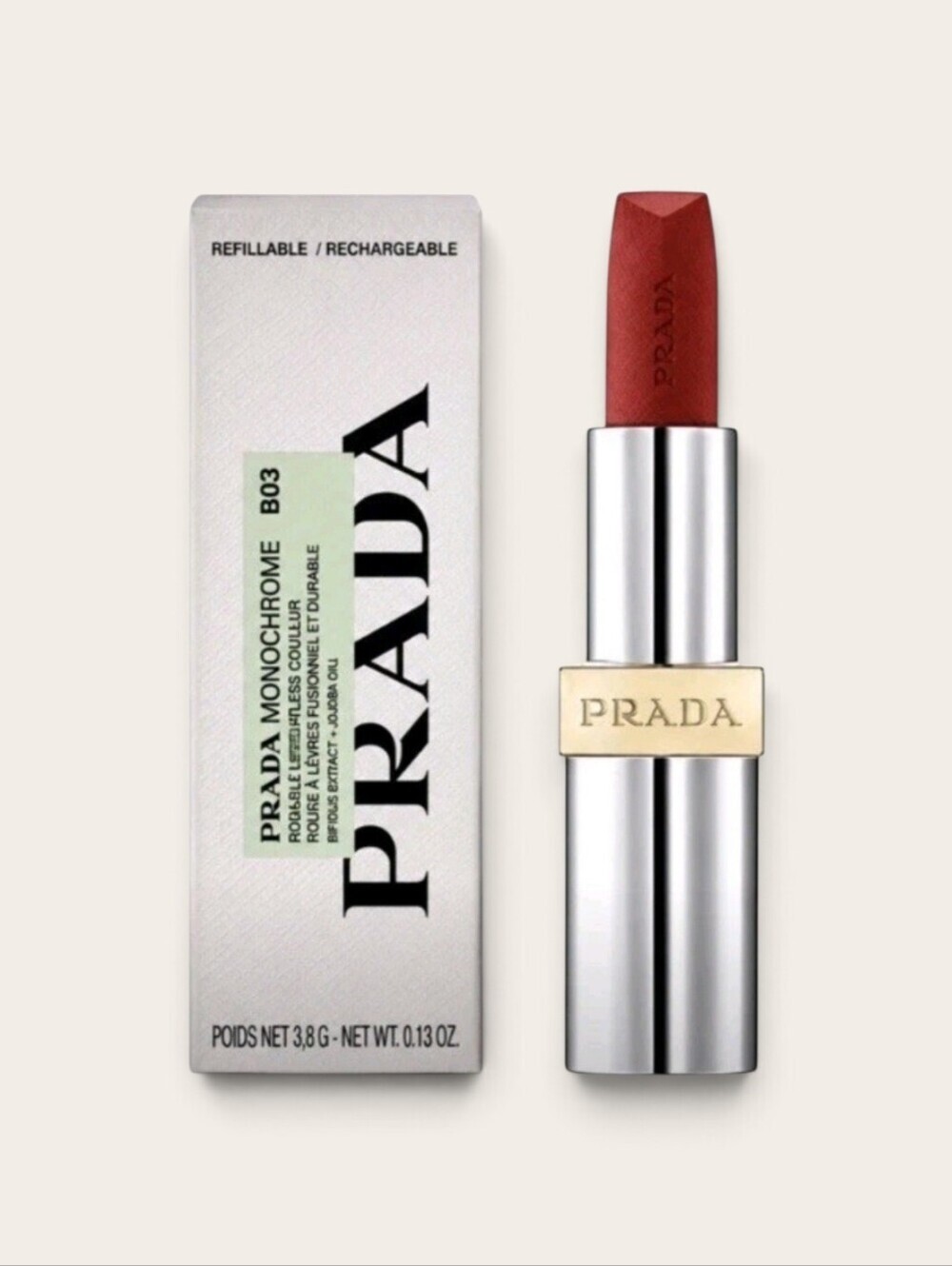 Prada Monochrome Hyper  Matte "Mahogany" Lipcolor B03 - NIB
